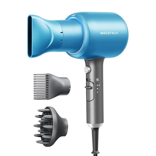 Wavytalk Ionic Salon Professional Hair Dryer with Diffuser and Concentrator for Curly Hair 1875W Ionic Salon Hair Dryer with Ceramic Technology Drying in