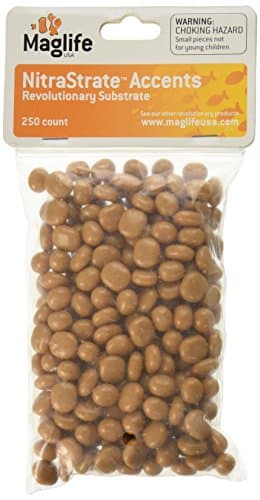 Maglife Usa AMX70150 250-Pack AMX NitraStrate Polymer Marine Aquarium Filter Substrate Beads, Light Brown