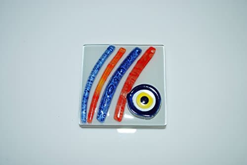 Evil Eye Design Handmade Fused Glass Multi-Color Magnet Decor Gifts