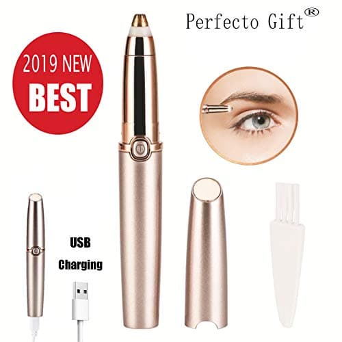 Rechargeable Eyebrow hair Trimmer Epilator for Women, Eye brow Remover Painless Facial Brows Hair Removal with LED Light for Good Finishing and Well Touch As Seen on TV