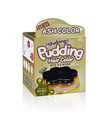 Shaking Pudding Ammonia Free Hair Color Self Hair Dye DIY Kit Included Contain Keratin Made in Korea Beauty (4.33 Ash Blond)