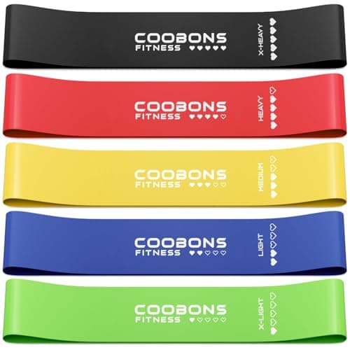 Resistance Bands for Working Out, Women & Men Exercise Bands Set, with Carry Bag, Instruction Guide, for Whole-Body Fitness, Booty, Leg, Arm, Stretching, Physical Therapy, Strength Training - Set of 5