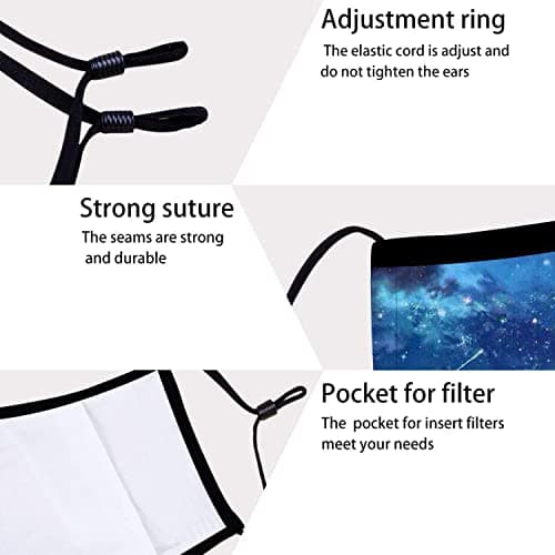 Reusable and Breathable Face Bandanas with Breathing Valve & 20pcs Activated Carbon Filters (3pcs+20filters)