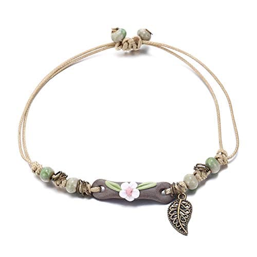 FINETOO Stone Braided Rope Bracelet Handmade Waterproof Adjustable Beads Bracelet for Woman Kids