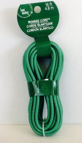 Bungee Cord ~ 4.8m, 16 Feet, Stretchy Cord for Craft ~ Chinese Jumprope ~ Cat's Cradle String Game ~ Bracelets & More ~ Green with Purple Checks