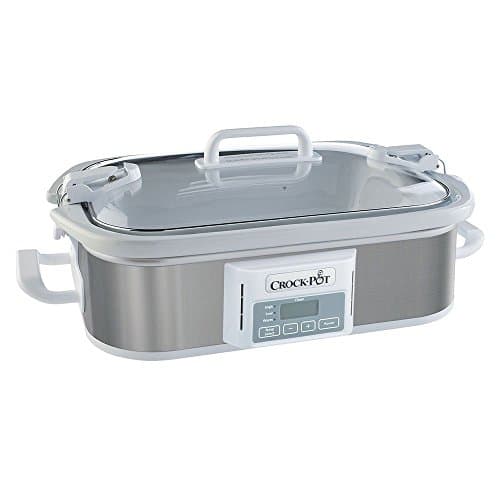 Crock-Pot Small 3.5 Quart Programmable Casserole Slow Cooker with Timer, Food Warmer, Stainless Steel (SCCPCCP350-SS)