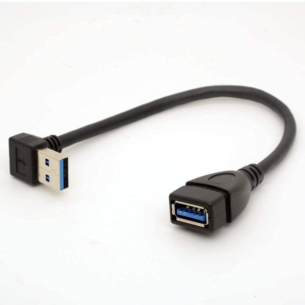 CentBest USB 3.0 Extension Cable Right Angle 90 Degree Adapter Type A Male To Female High Speed Connection, Super fast 5Gbps Data Transfer Sync Charger lead (Up)