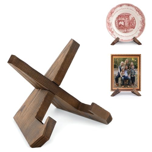 Plate Stand for Display - 4.5 Inch Picture Stand Display, Wooden Display Stand for Photo, Decorative Plate Holder