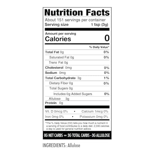 Wholesome Yum Powdered Allulose Sweetener - Natural Powdered Sugar Substitute - Keto, Non GMO, Zero Carb, 0 Calorie, Sugar Free, No Aftertaste Tummy Friendly - Confectioners Sugar Replacement (1 lb)