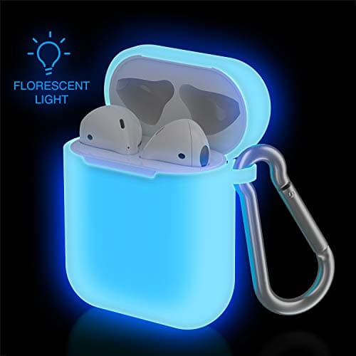 AirPods Case, EnPro Upgrade Luminescent Protective Silicone Cover Shockproof Protective Premium Silicone Cover Skin Soft Silicone Chargeable Headphone Case Compatible with Apple Airpods (Purple)