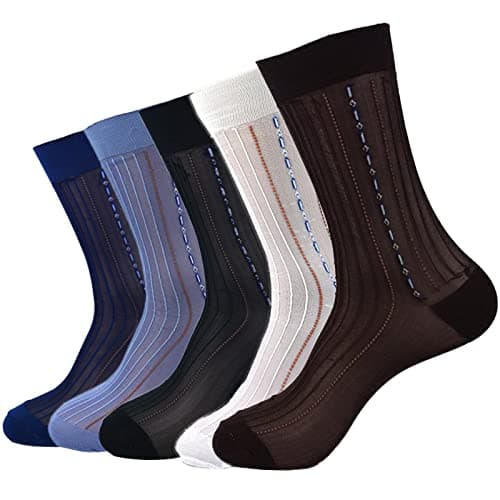 Nanxson 5/10 Pairs Men's Ultra Thin Socks Sheer Casual Sock Dress Socks