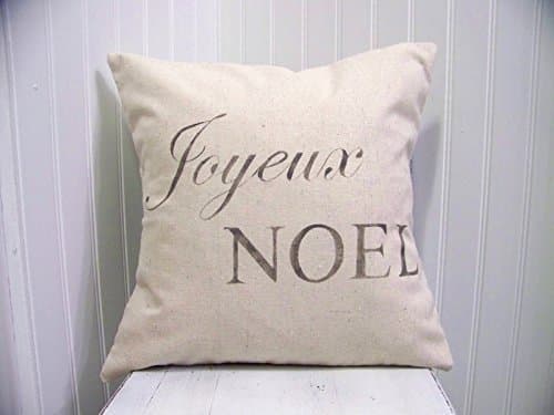 Gray Joyeux Noel Christmas Pillow