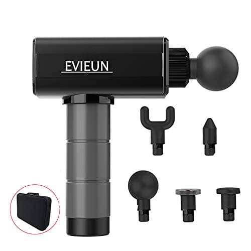 Massage Gun-Professional Portable Handheld Cordless Tissue Muscle Massage Device for Muscle Tension Relief-5 Heads Adjustable 4 Speed Variation(Black)