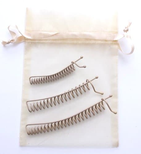 SpyralClips - Set of 3 Blonde - Small, Med & Lrge. For securing hair up or back. Made in China.