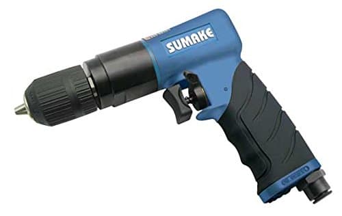 3/8" Air/Pneumatic Reversible Drill, Keyless Chuck, High Tool Power, Pistol Grip Gun With Soft Handle, (Sumake ST-M5010C)