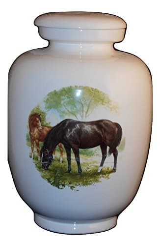 Horse-Funeral Urn - Cremation Urn for Human Ashes - Hand Made Pottery (230 Cubic Inches)
