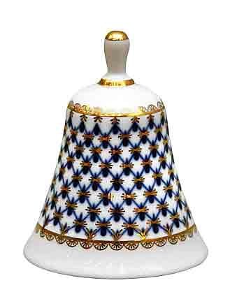 Lomonosov Fine Porcelain Dinner Bell "Cobalt Net "