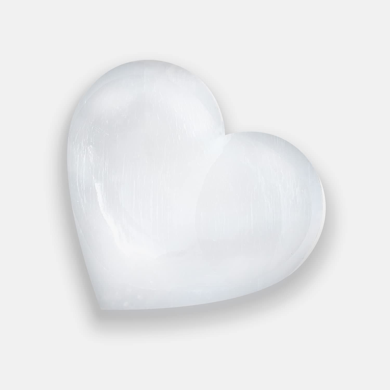 Himalayan Glow A-1057H Selenite Heart Stone Crystal 10cm White 1 Count