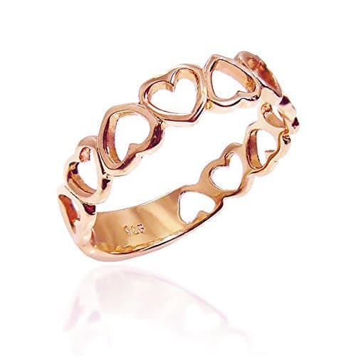 14k Rose Gold Infinity Heart Ring Open Heart Shape Promise Band Love Jewelry