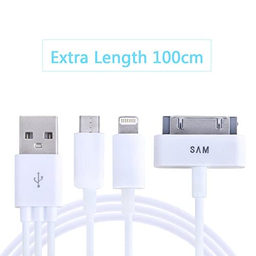 Uber Power Multi Charging Cable(3.5FT)-fast Charger-3 in 1 USB Charger Micro Lightning Connector for iPhone 6 6(+) 6S 6S plus 5S 5C,Samsung S5 S4 S3- Portable Charger Cable-MORZEN