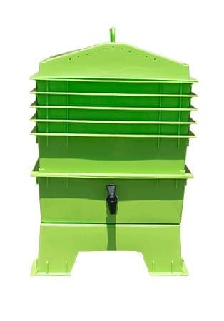 Homestead Essentials 5-Tray Worm Composting Kit - 4cu.ft - 5L/1.3Gal - Lime Green
