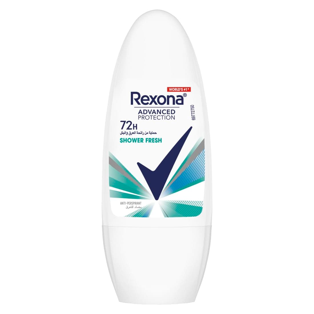 Rexona Women Antiperspirant Deodorant Roll On, 72 hour sweat & odor protection, Shower Fresh, with MotionSense technology, 50ml