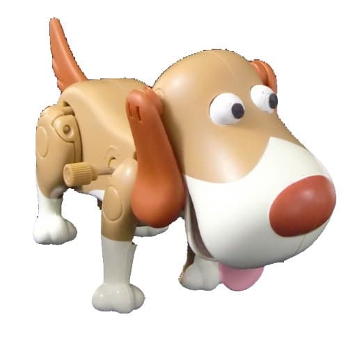 Choken Bako Peeing Dog Wind up Toy Tea Color