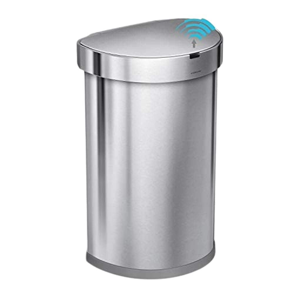 Brushed Steel: simplehuman 45L Sensor Semi-Round Bin, Brushed Steel