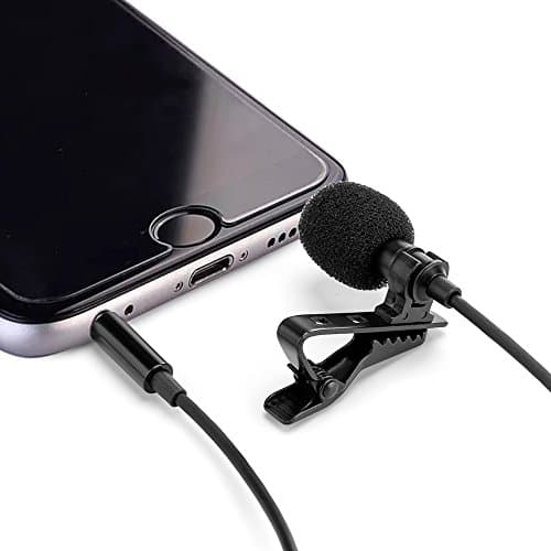 Lavalier Lapel Microphone Omnidirectional Condenser Mic for Apple IPhone Android & Windows Smartphones,Youtube,Interview,Studio,Video,Recording,Noise Cancelling Mic, Long Cord