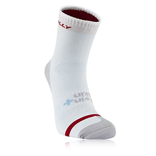 Hilly Twin Skin Lite Plus Anklet Running Socks-White Grey Red Pale Blue-6-8.5 by Hilly
