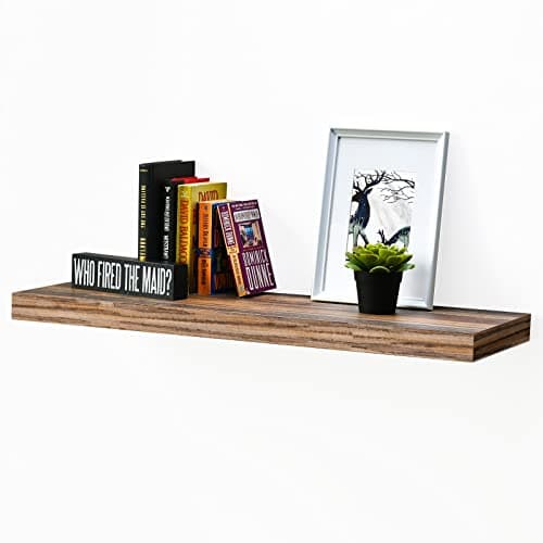WELLAND12" Deep Wall Shelves, Floating Wall Shelf Large Floating Shelves, 35.43" L x 11.81" D x 2" T, Deeper Than Others, Retro