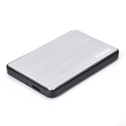 Hard Drive Enclosure External HDD Enclosure Aluminum USB 3.0 for 9.5mm 7mm 2.5 Inch SATA HDD and SSD, Support UASP and 5TB Drives(Tool-free) (Silver)