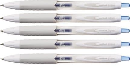 Signo 307 Retractable Gel Ink Pen, Ultra Micro Point 0.38mm, Blue Ink, UMN-307-38, Value Set of 5