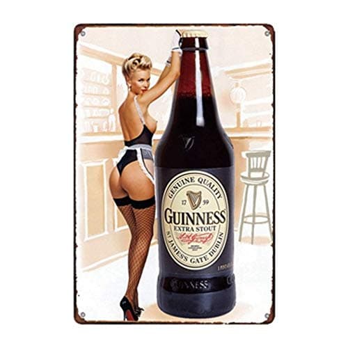 scsafsvvcv Vintage Custom Metal Signs 8 x 12 - Guinness Stout Beer Chic Art Wall Decort Home Yard Signs Bar Hotel Cafe Pub restauran