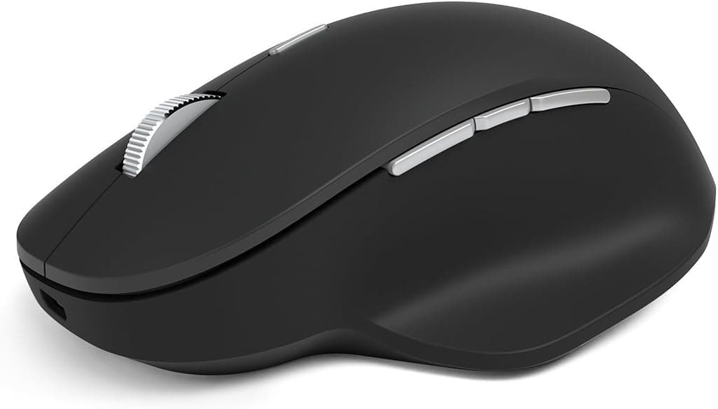 Microsoft Precision Mouse, Black - Comfortable Ergonomic Design, Thumb Rest, 3 programmable Buttons, Bluetooth, Wired, USB. Works with Bluetooth Enabled PCs/Laptops Windows/Mac/Chrome Computers