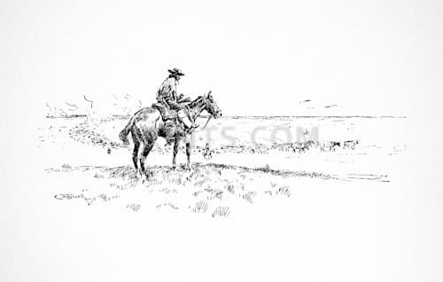 Charles Russell - A Texas Trail Herd Art Print