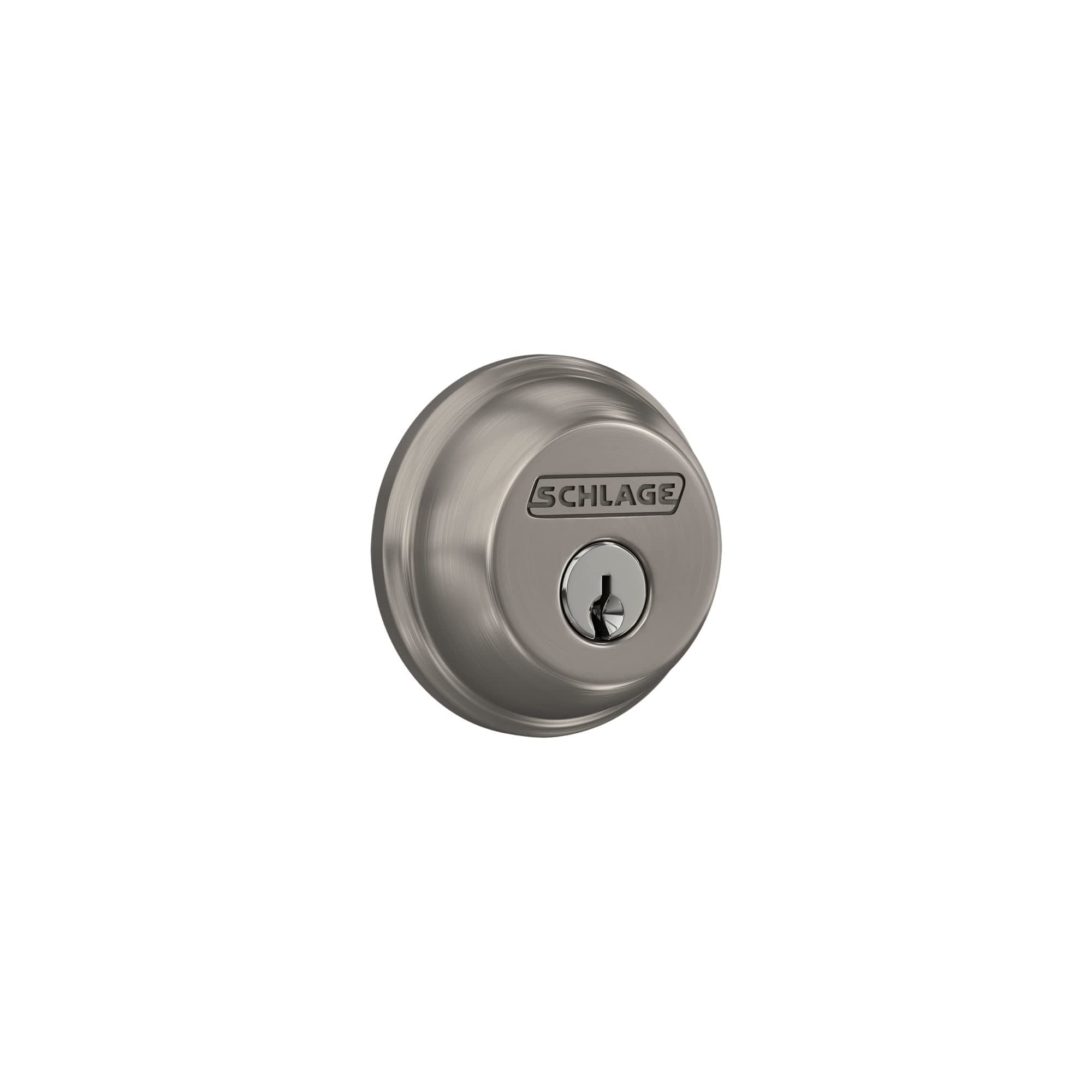 B60 N 619 Deadbolt, Keyed 1 Side, Highest Residential Security, Satin Nickel