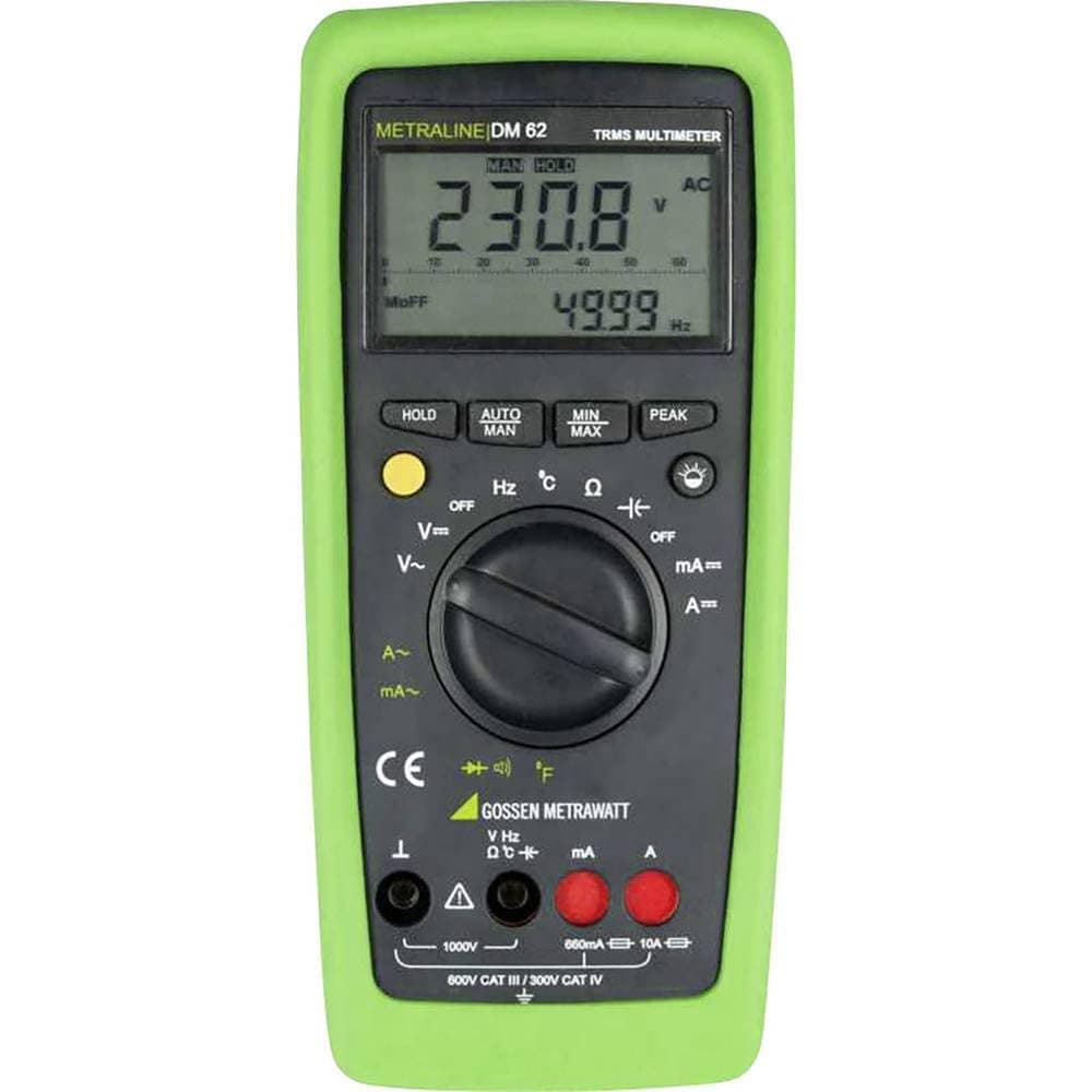 Gossen MetrawattMetraline DM 62 Handheld Multimeter Digital CAT III 600 V, CAT IV 300 V Display (Counts)