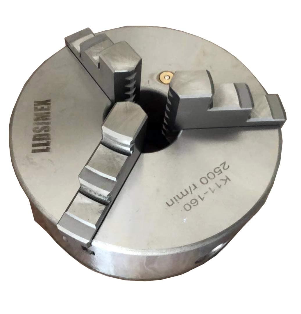 LLDSIMEX K11160 Chuck 3 Jaw Self-Centering Lathe Chuck 6"/160mm With 2 Set Jaws