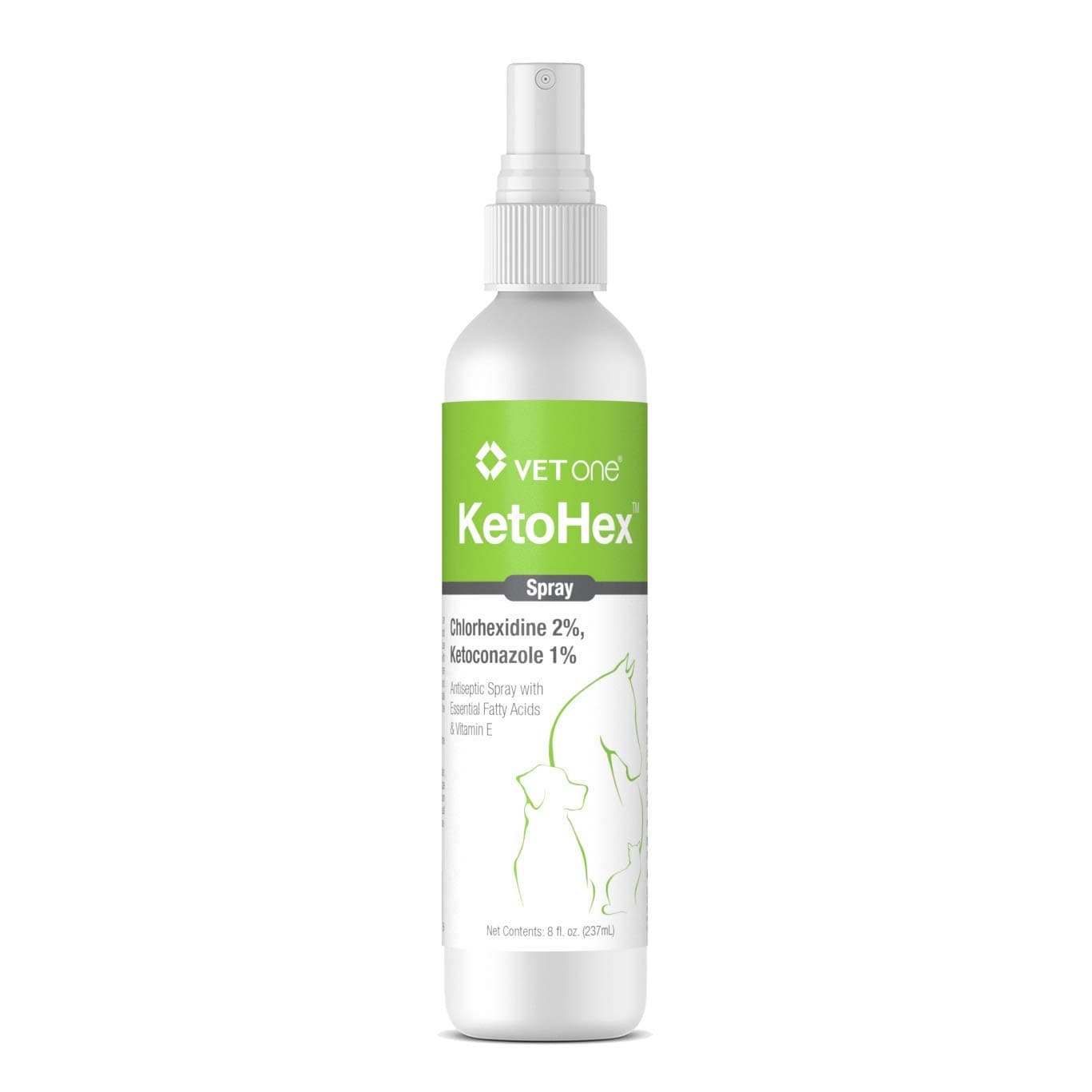 Vet One KetoHex Antiseptic Spray with Dermatological Condition for Dog Cat & Horse 8 oz.