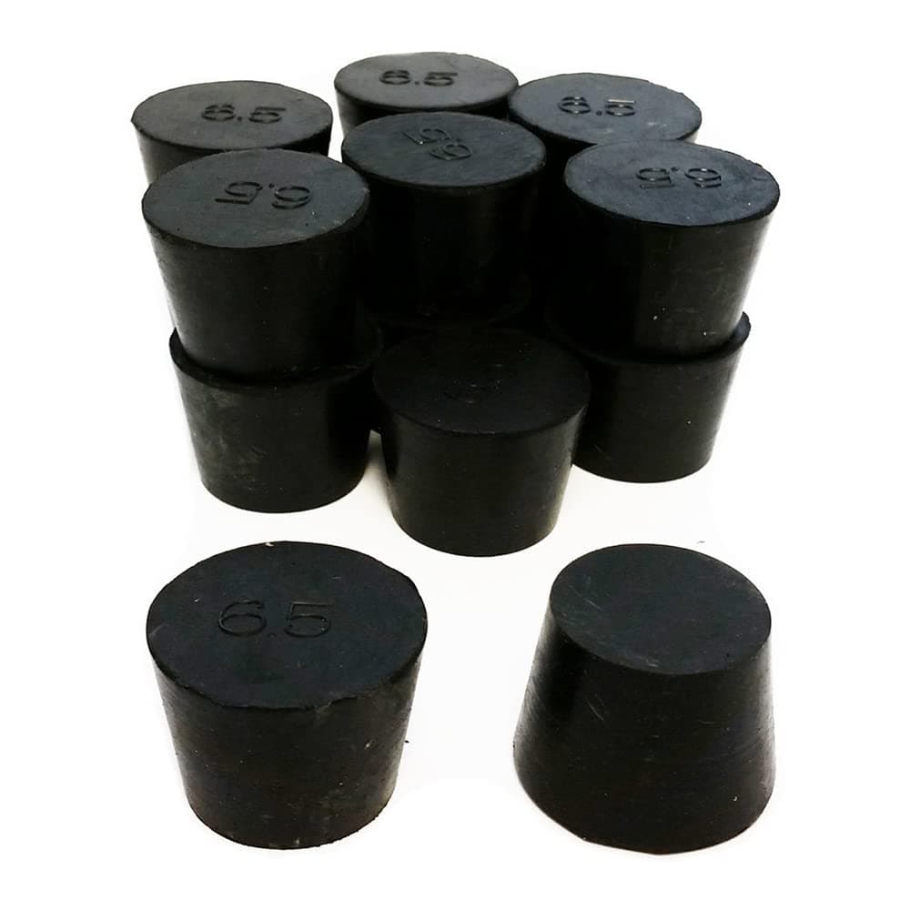 RS-6.5 Rubber Stoppers, Size 6.5, Solid (1-Pound Pack),Black