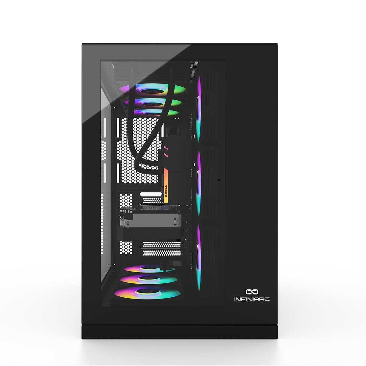 INFINIARC Cube Flow XL Case with 6 RGB Fans - Premium Gaming PC Case with Stunning Illumination