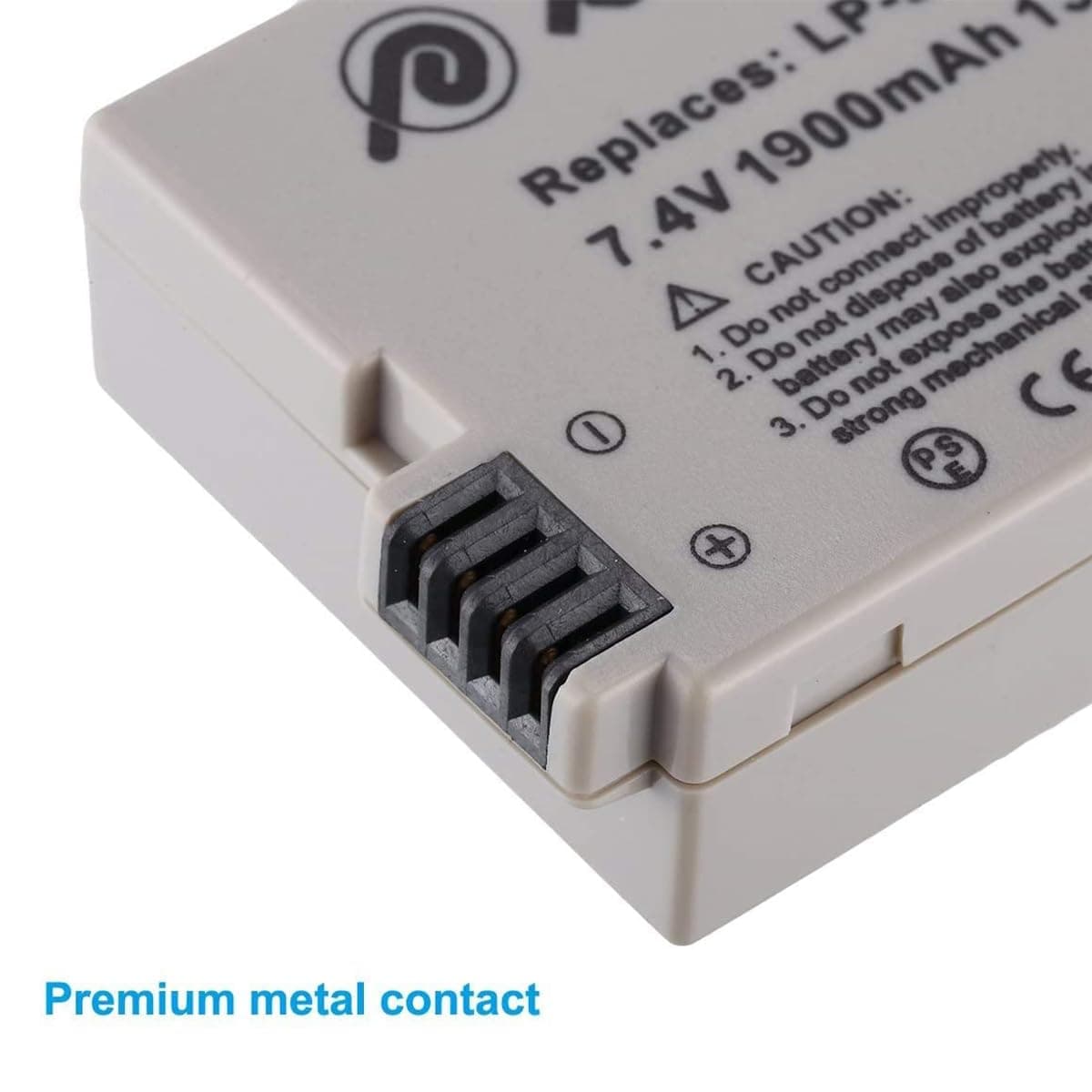 Powerextra 2 Pack 7.4V 1800mAh Li-ion Replacement Canon LP-E8 Battery for Canon EOS Rebel T3i, T2i, T4i, T5i, EOS 600D, 550D, 650D, 700D, Kiss X5, X4, Kiss X6, LC-E8E