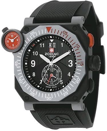 Zodiac ZMX-01 ZO8500 Gents Chronograph watch with interchangable bezel and anti-allergic rubber strap