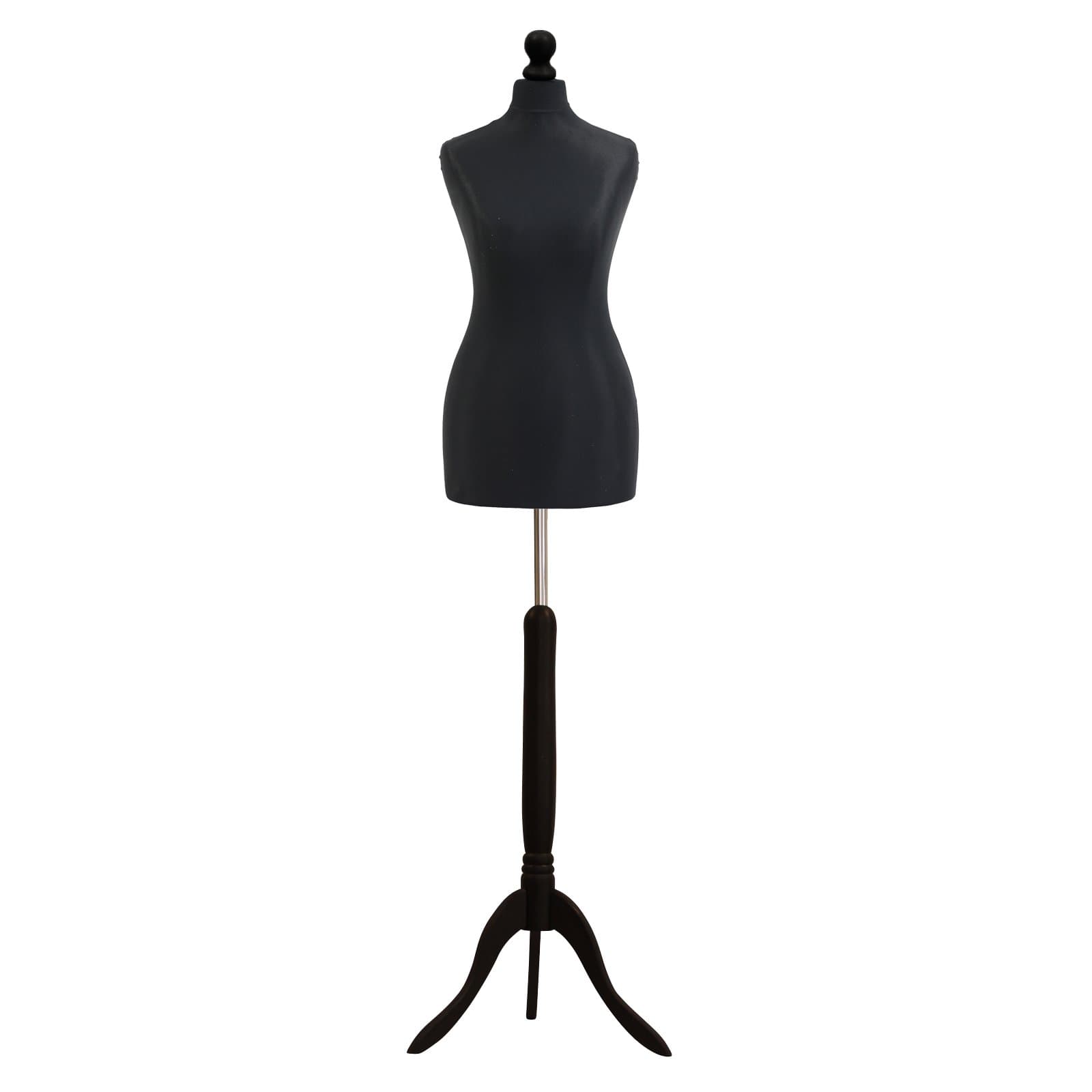 ace of space Female Tailors Dummy Size 8/10 Dressmakers Fashion Mannequin Students Cream with Lightwood Stand (Black)