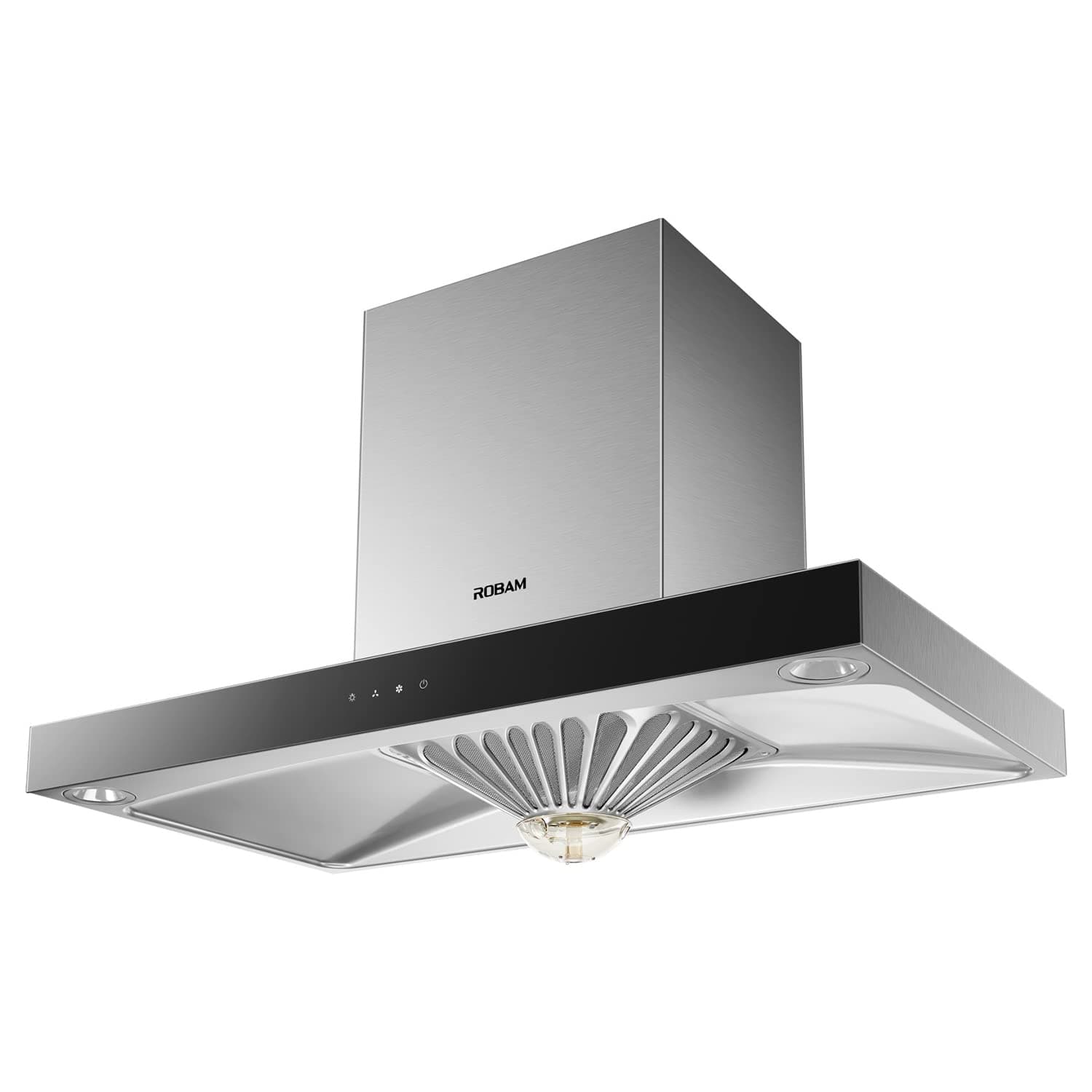 Robam 90 cm 1140 m3/hr Filterless Auto Clean Wall Mounted Chimney | 1 Year Comprehensive Warranty | 10 Years Warranty on Motor | LED Lights | Silver (CXW-200-A851)