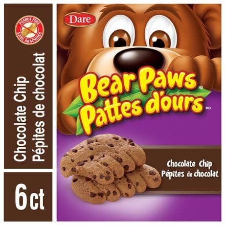 Dare Bear Paws Chocolate Chip Cookies, 240g/8.5oz