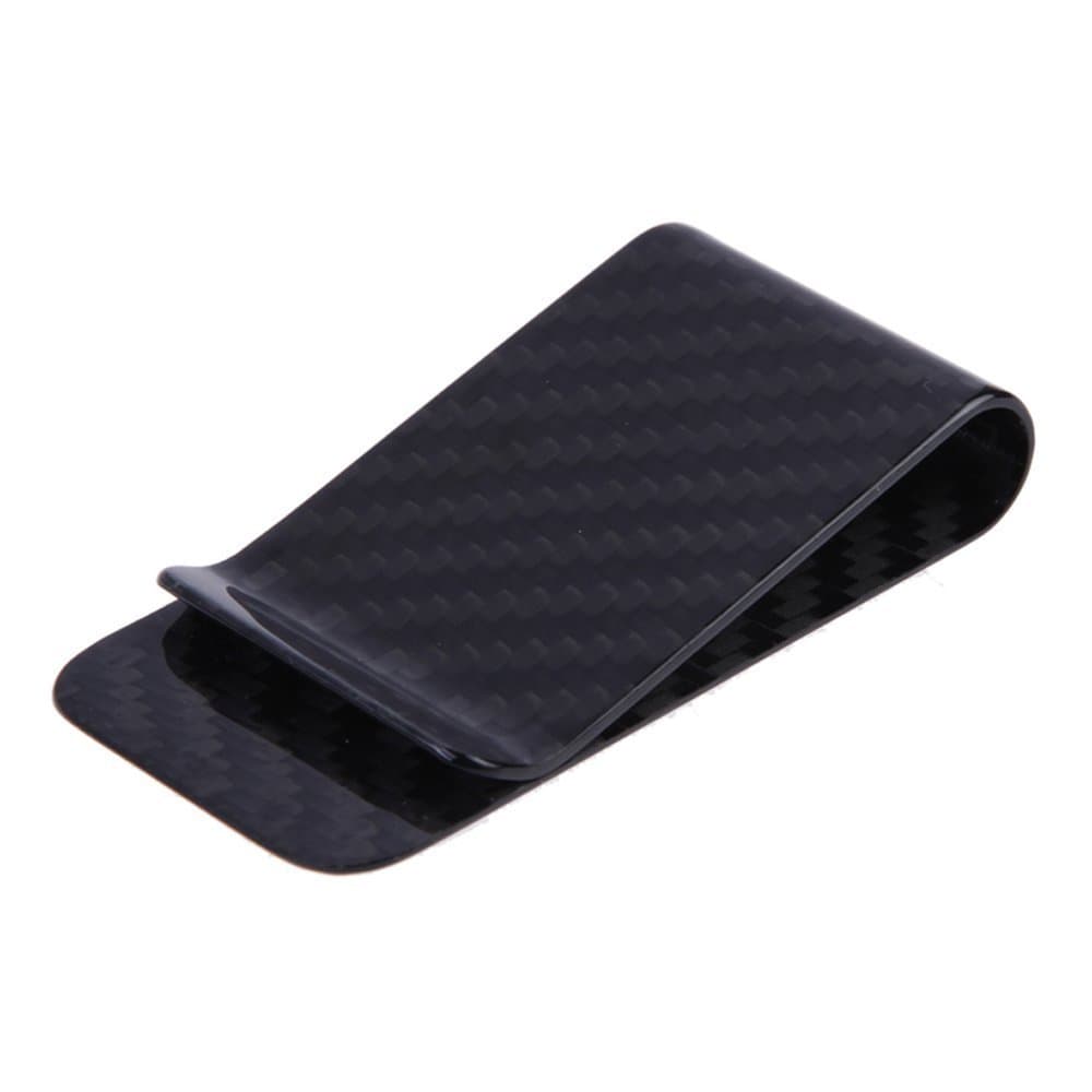 Anself Real Carbon Fiber Money Clip Business Card Credit Card Cash Wallet Polished and Matte for Options 1#