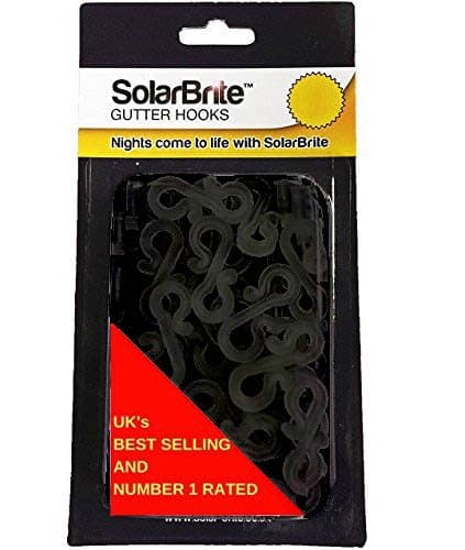Solar Brite Mini Gutter Hooks Multi Pack for Securing Lights to Guttering (Black)