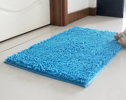 LANDUSA Generic Washable Bathroom New Shaggy Rugs Non Slip Bath Mat Thick Shag Pile(dark blue)